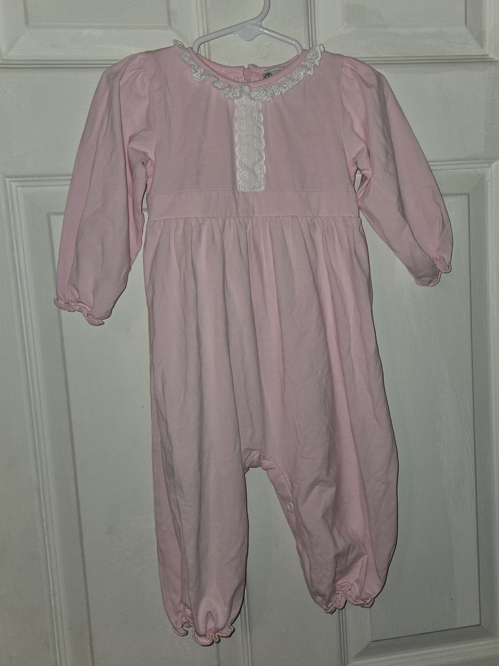 Smockingbird Toddler Pink Romper with Ruffles - Sz 18M